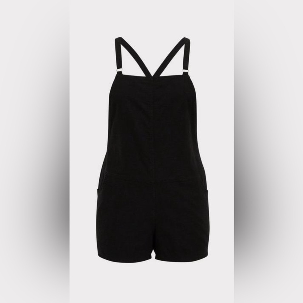 Torrid 3.5 Inch Stretch Linen Blend Shortall
